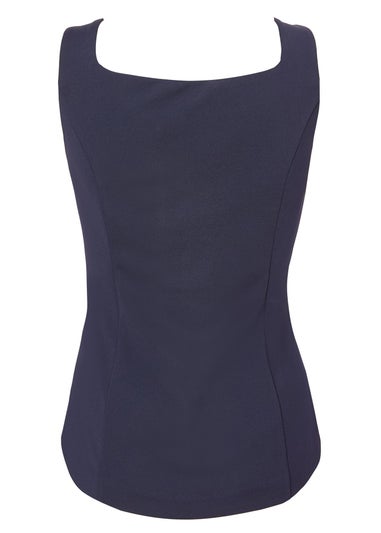 Quiz Navy Square Neck Waistcoat