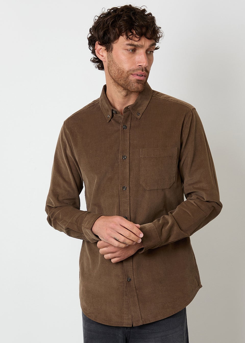 Threadbare Brown Corduroy Shirt