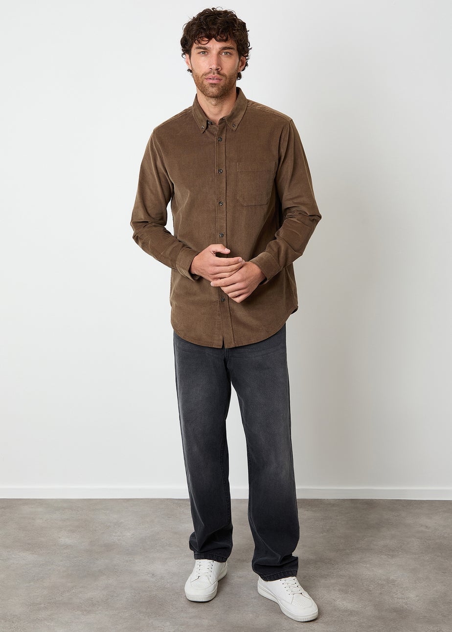 Threadbare Brown Corduroy Shirt