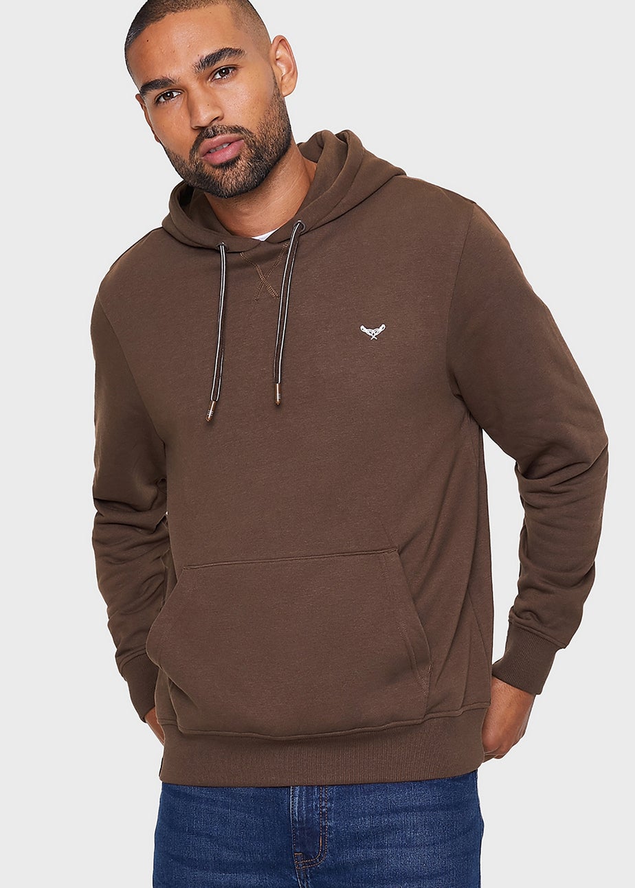 Threadbare Chocolate Cotton Blend Pullover Hoody
