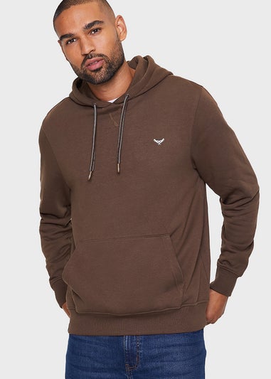 Threadbare Chocolate Cotton Blend Pullover Hoody