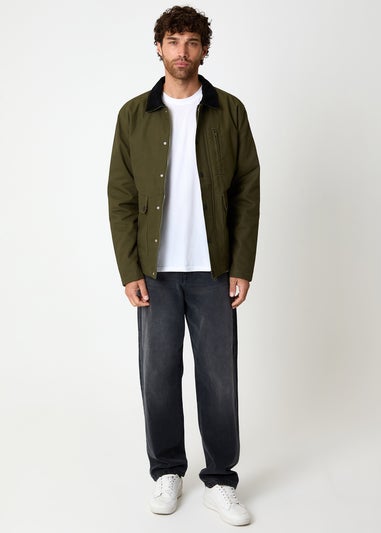 Threadbare Khaki Cotton Twill Lightweight Jacket