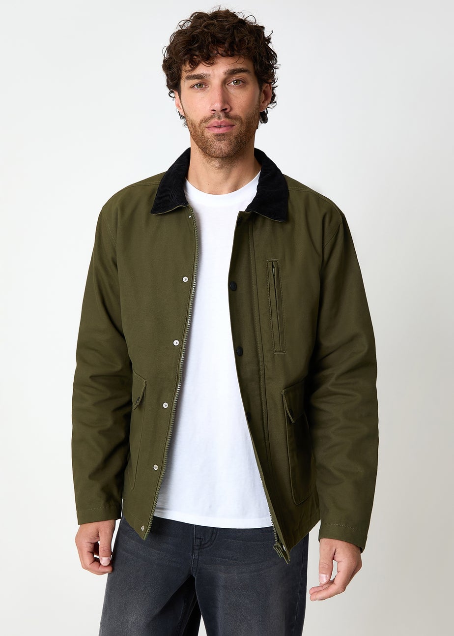 Threadbare Khaki Cotton Twill Lightweight Jacket