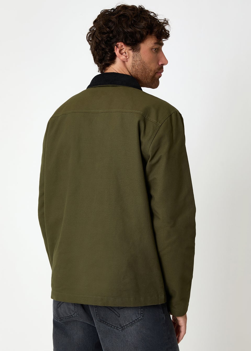 Threadbare Khaki Cotton Twill Lightweight Jacket