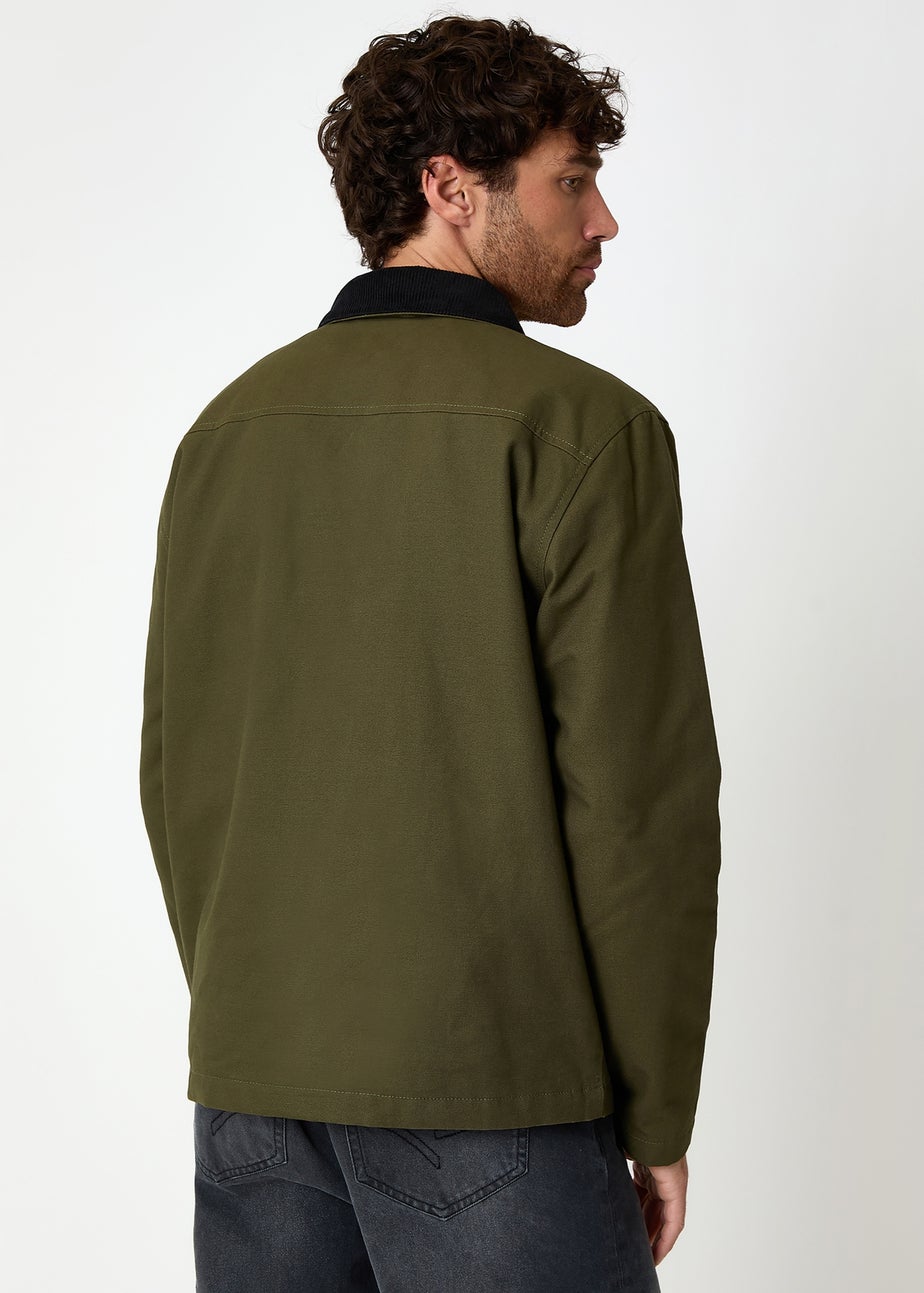 Threadbare Khaki Cotton Twill Lightweight Jacket