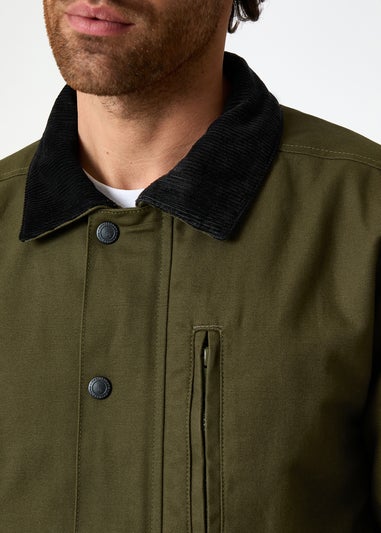 Threadbare Khaki Cotton Twill Lightweight Jacket