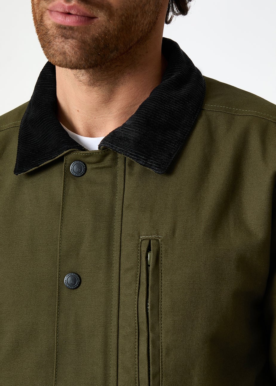 Threadbare Khaki Cotton Twill Lightweight Jacket