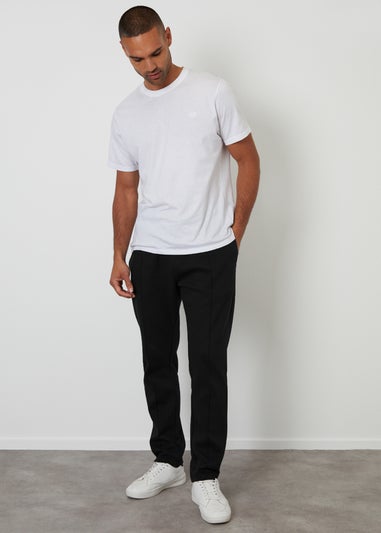 Threadbare Black Pintuck Pique Joggers