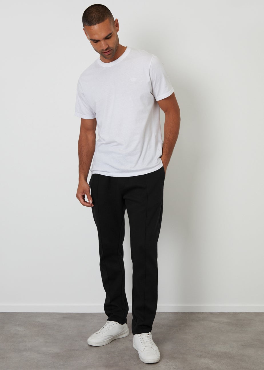 Threadbare Black Pintuck Pique Joggers