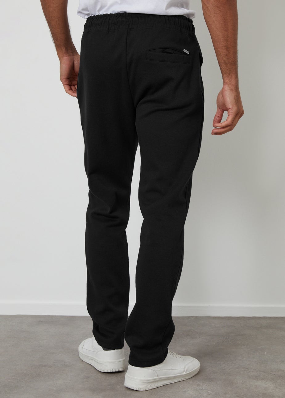 Threadbare Black Pintuck Pique Joggers