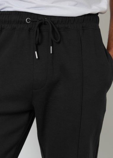 Threadbare Black Pintuck Pique Joggers