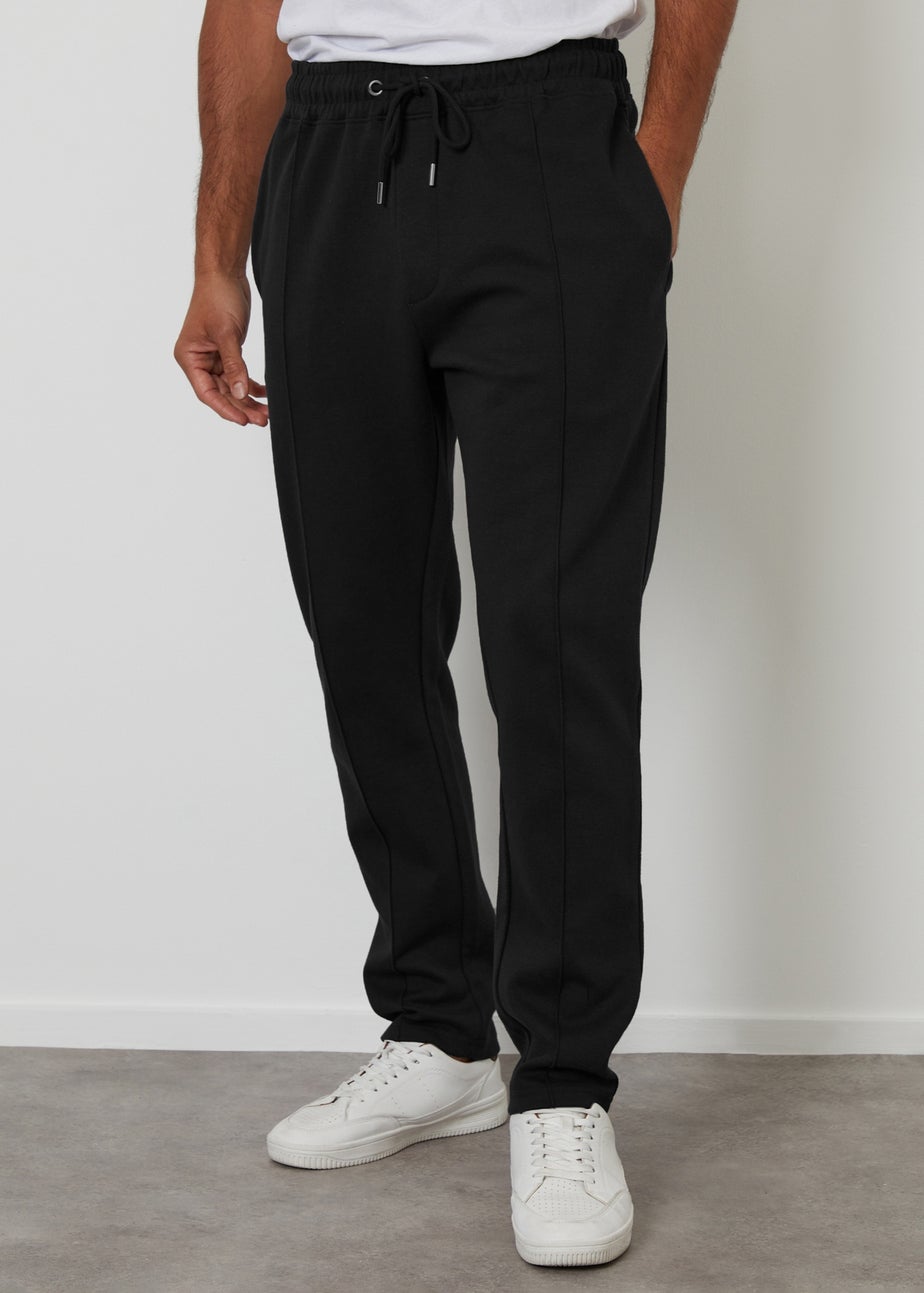Threadbare Black Pintuck Pique Joggers