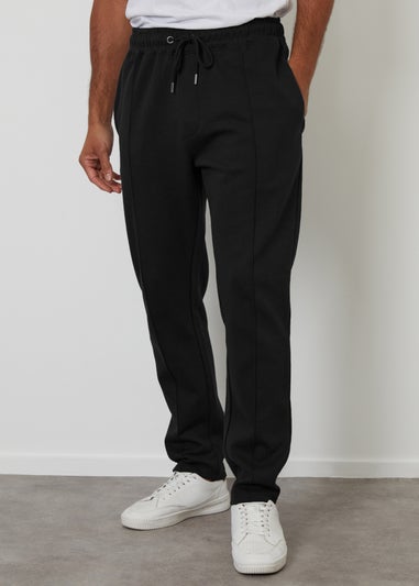 Threadbare Black Pintuck Pique Joggers