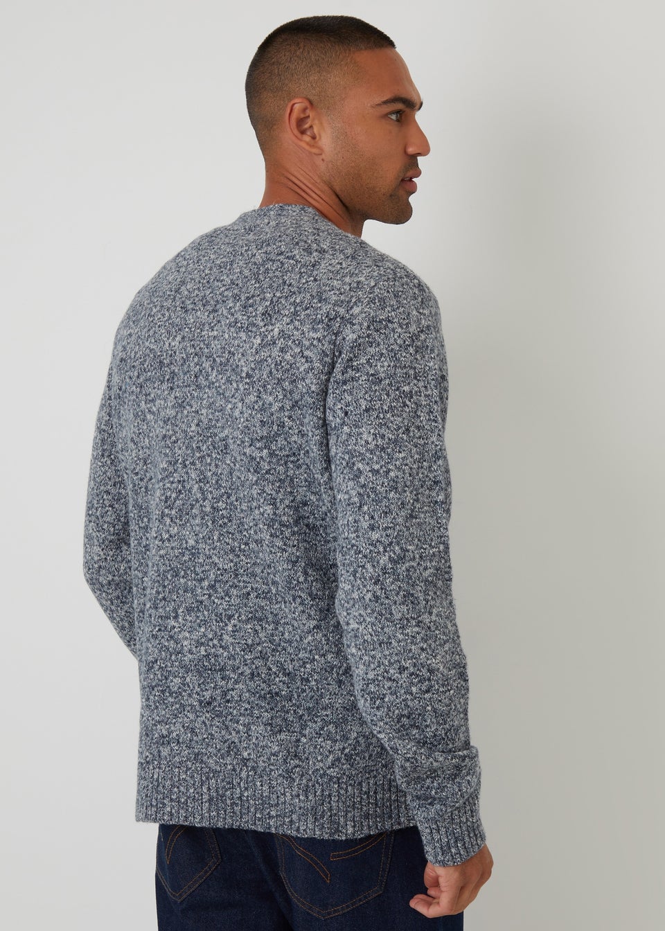 Threadbare Navy Cotton Blend Knitted Button Up Cardigan