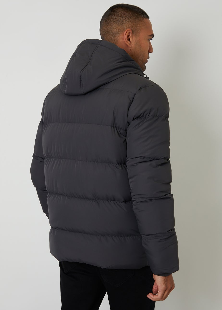 Threadbare Dark Grey Showerproof Double Layer Puffer Jacket