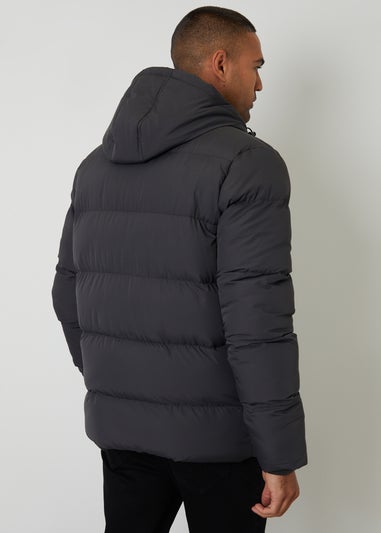 Threadbare Dark Grey Showerproof Double Layer Puffer Jacket