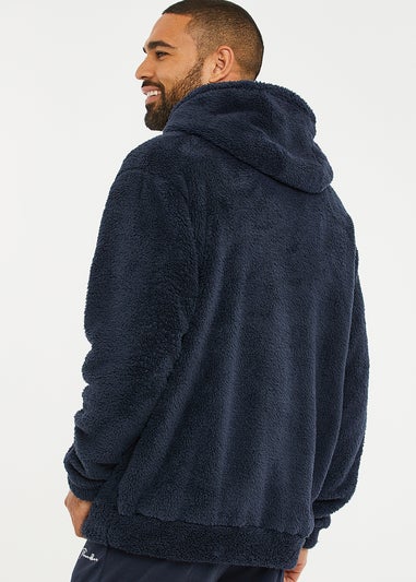 Threadbare Navy Borg Lounge Hoodie
