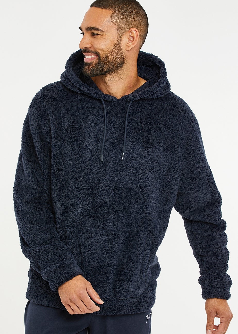 Threadbare Navy Borg Lounge Hoodie