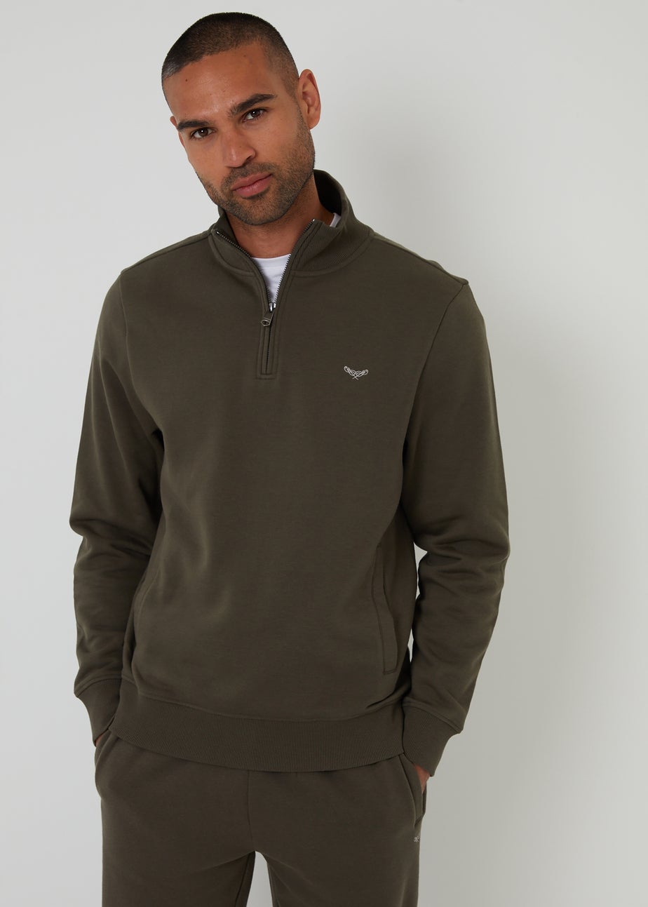 Threadbare Black 2 Pack Quarter Zip Neck Sweatshirts