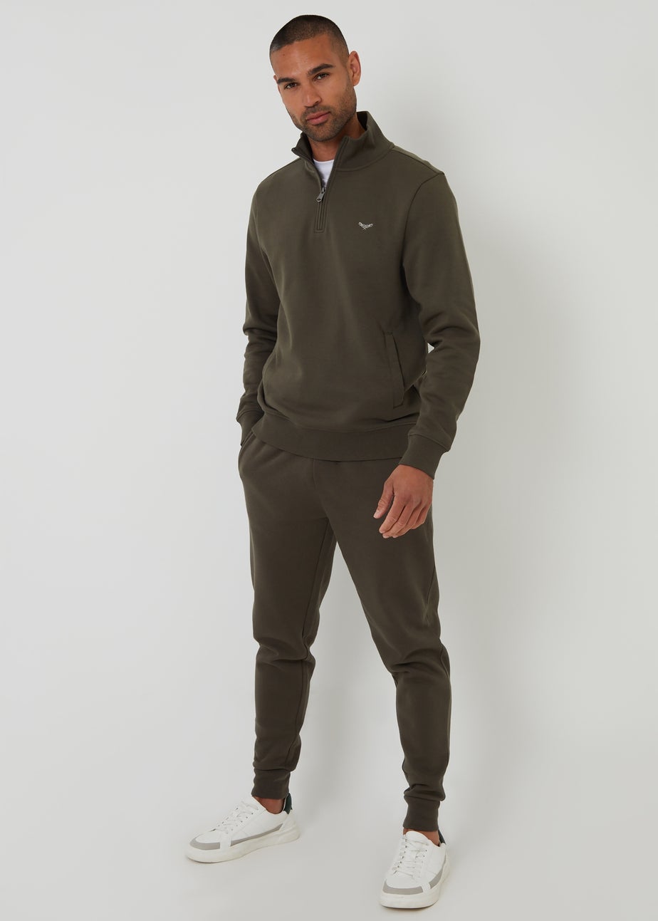 Threadbare Black 2 Pack Quarter Zip Neck Sweatshirts