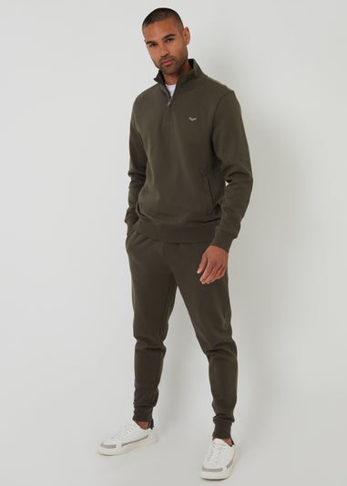 Threadbare Black 2 Pack Quarter Zip Neck Sweatshirts