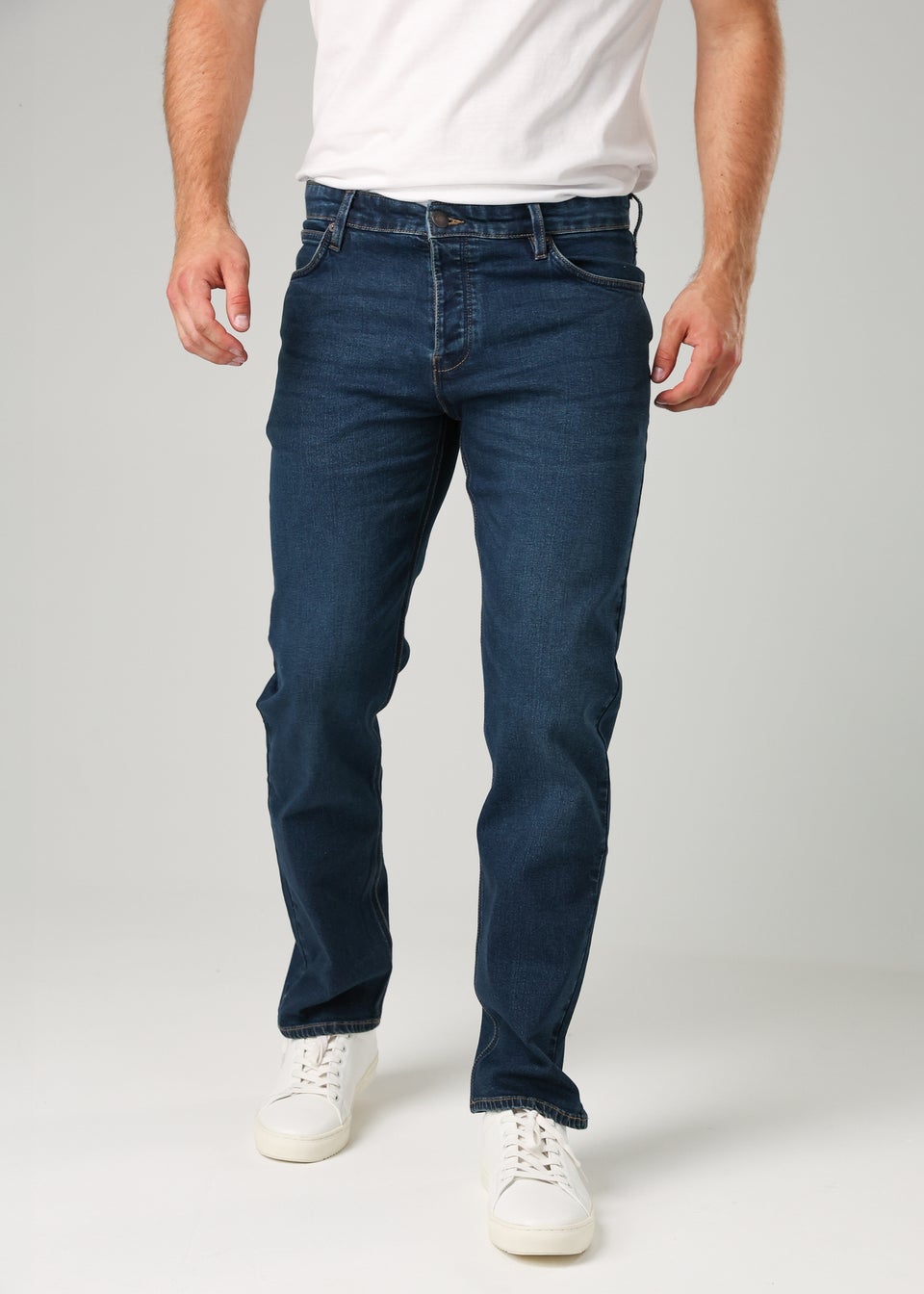 French Connection Blue Cotton Straight Leg Stetch Denim Jeans