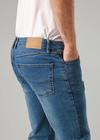 French Connection Light Blue Cotton Straight Leg Stetch Denim Jeans