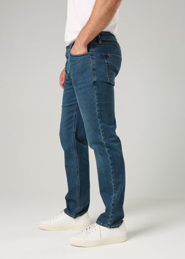 French Connection Blue Cotton Straight Leg Stetch Denim Jeans