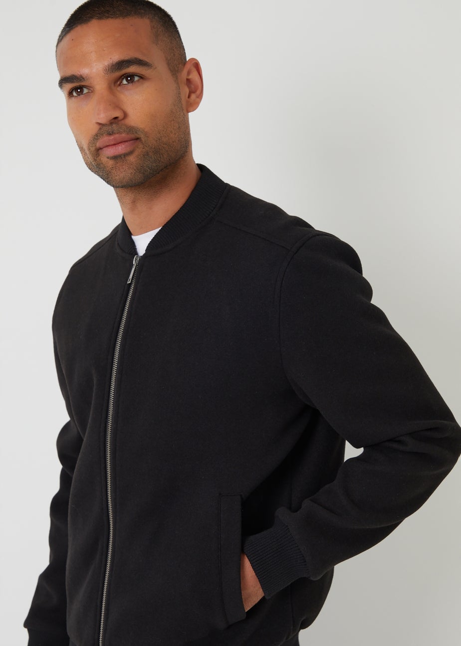 Threadbare Black Brushed Bomber Jacket