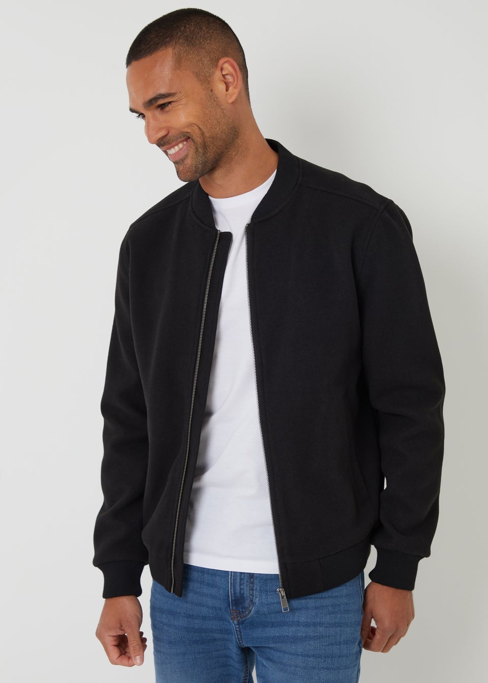 Threadbare Black Brushed Bomber Jacket