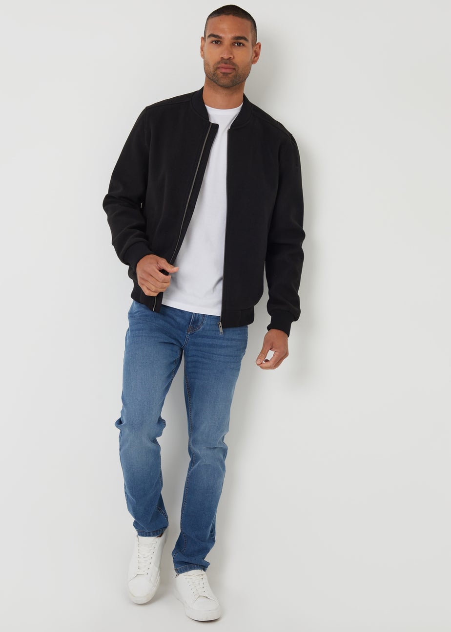 Threadbare Black Brushed Bomber Jacket