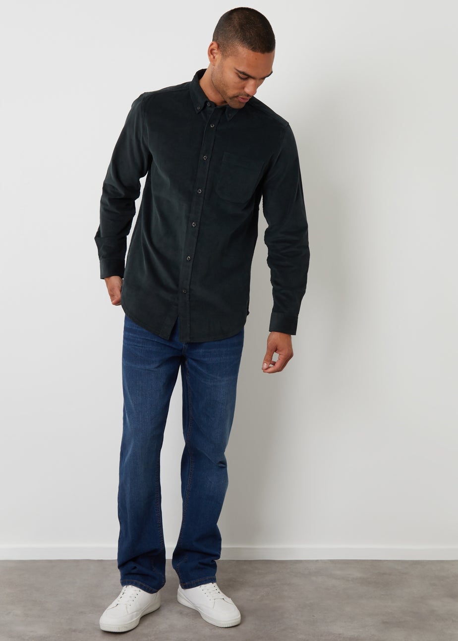 Threadbare Dark Blue Corduroy Shirt
