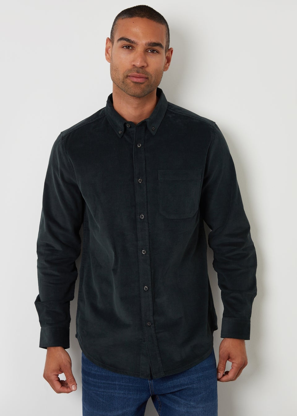 Threadbare Dark Blue Corduroy Shirt