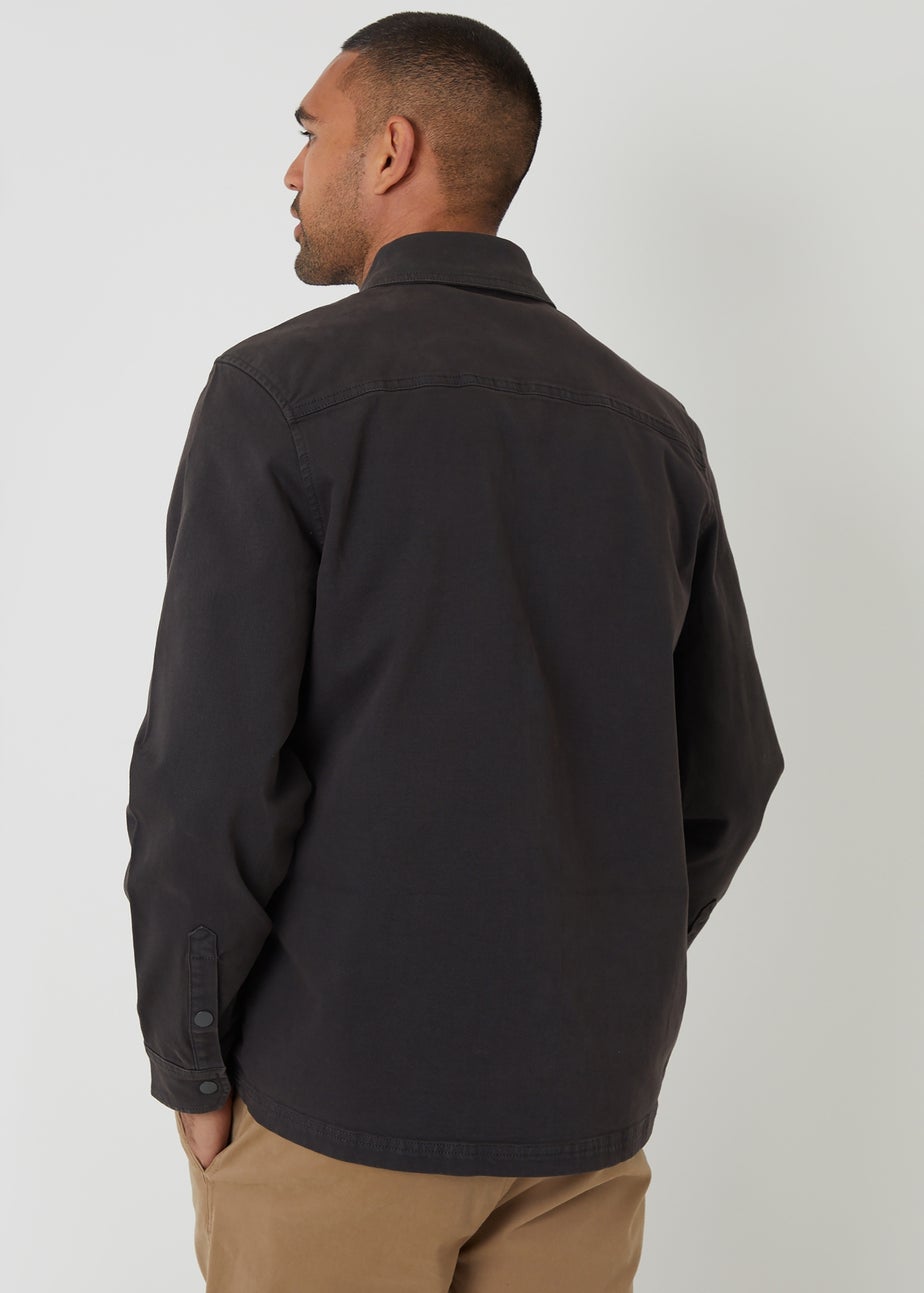 Threadbare Dark Green Cotton Snap Fastening Shacket