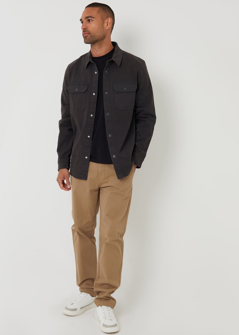 Threadbare Dark Green Cotton Snap Fastening Shacket