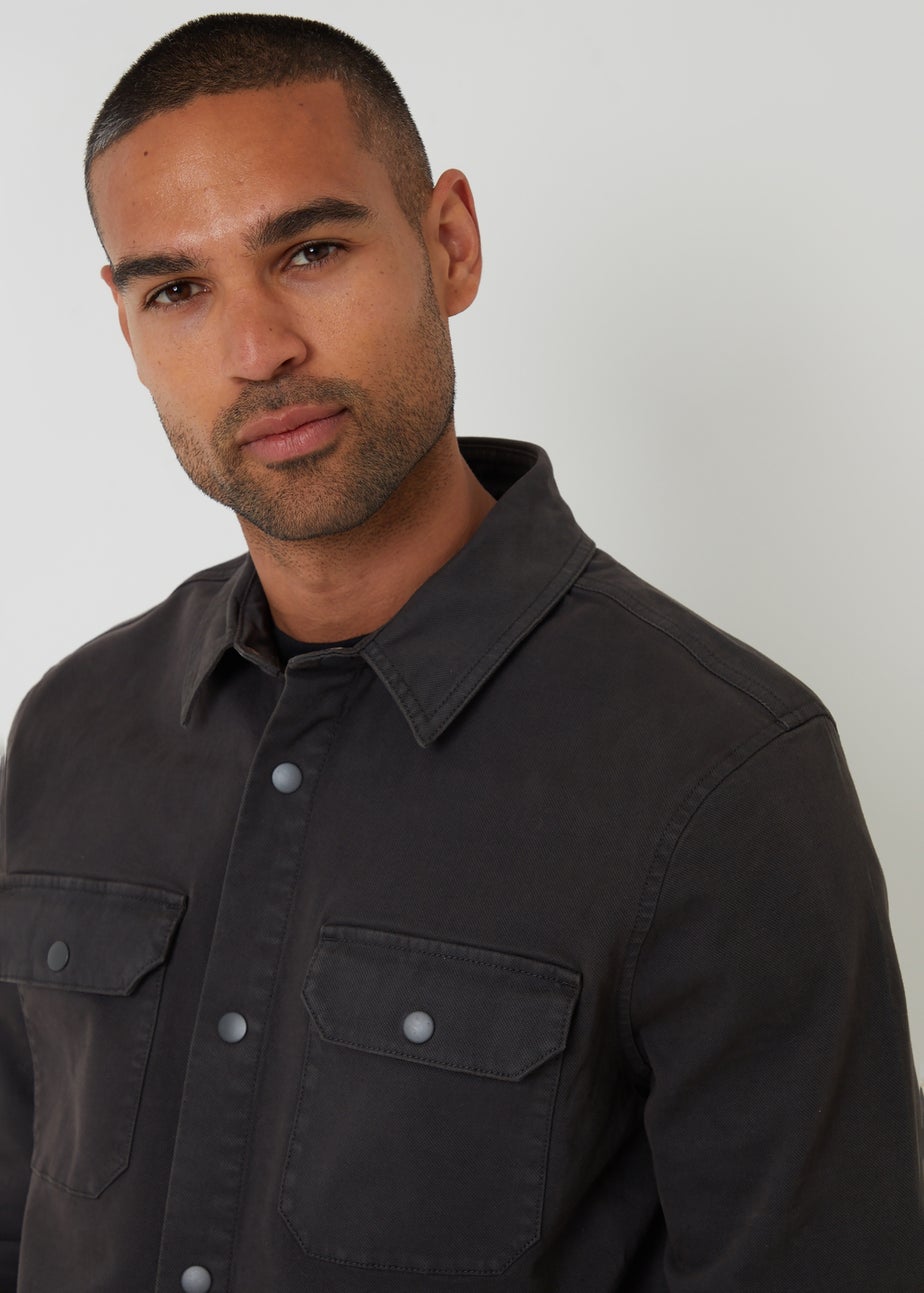 Threadbare Dark Green Cotton Snap Fastening Shacket