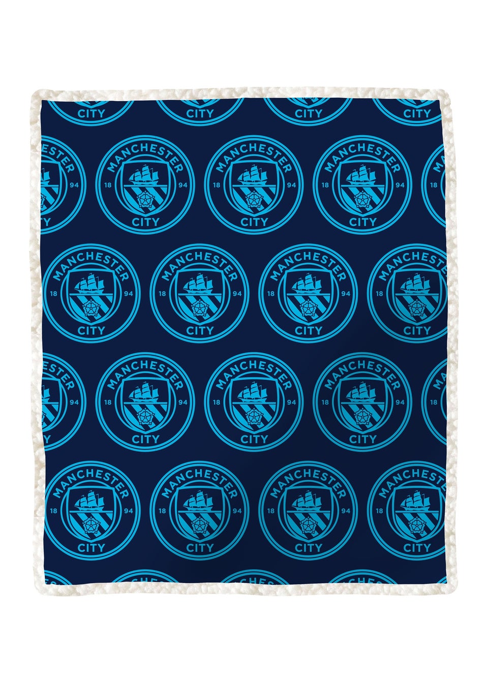 Manchester City FC Blue Sherpa Back Throw
