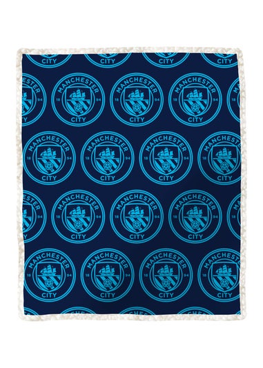 Manchester City FC Blue Sherpa Back Throw