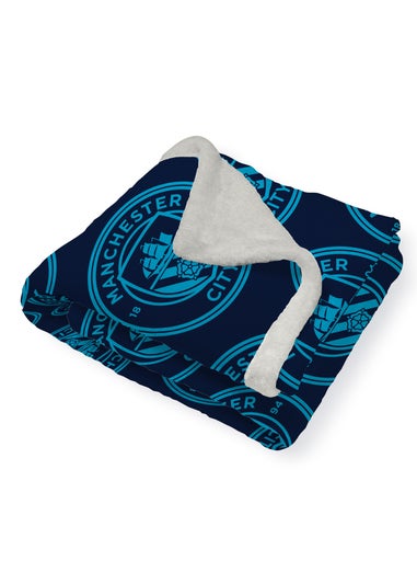 Manchester City FC Blue Sherpa Back Throw