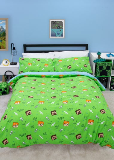 Minecraft Levels Green Panel Duvet Cover