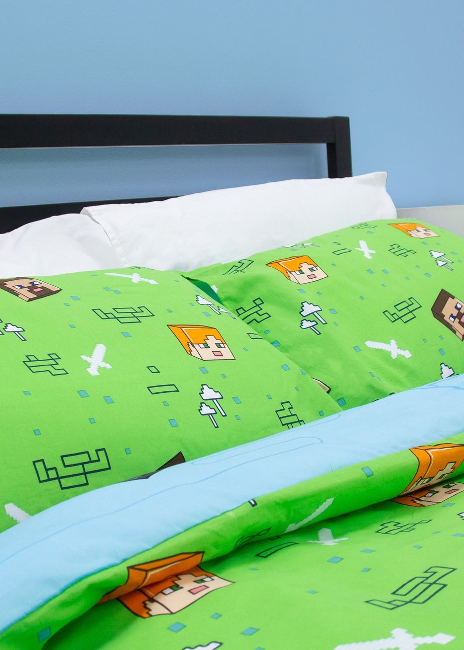 Minecraft Levels Green Panel Duvet Cover