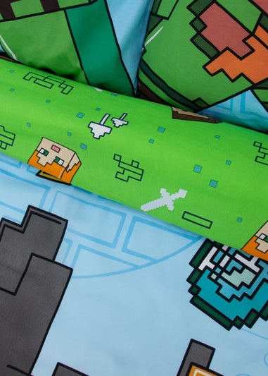 Minecraft Levels Green Panel Duvet Cover