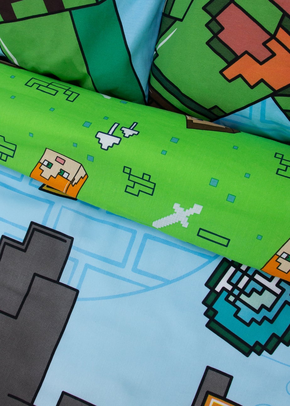 Minecraft Levels Green Panel Duvet Cover
