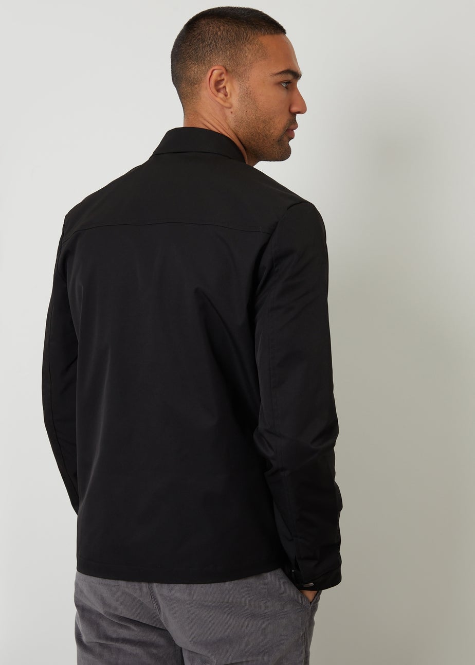 Threadbare Black Lightweight Collared Zip Up Jacket