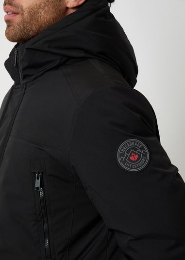 Threadbare Black Mock Inner Longline Utility Coat