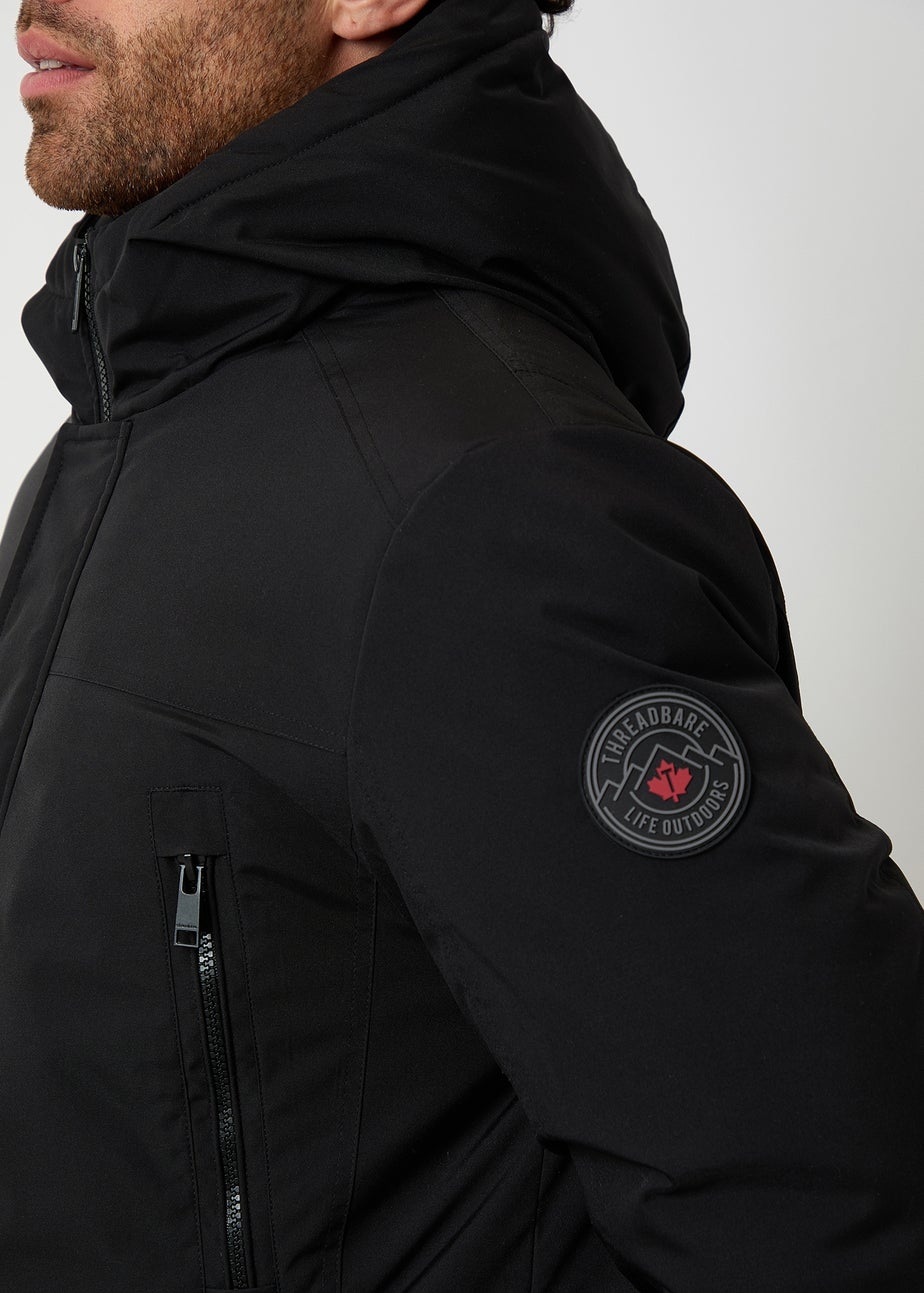 Threadbare Black Mock Inner Longline Utility Coat