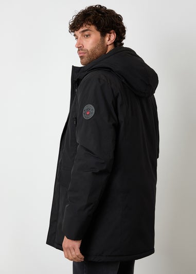 Threadbare Black Mock Inner Longline Utility Coat