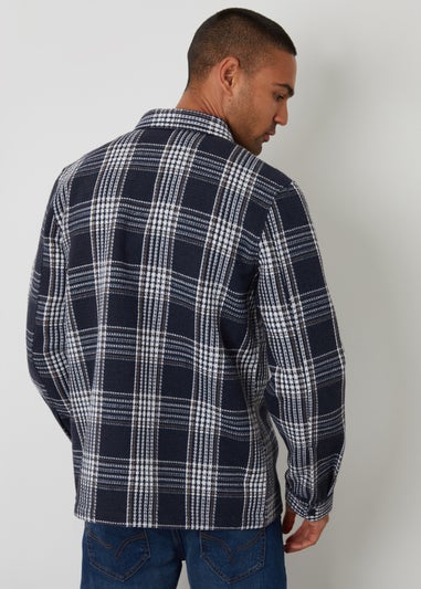 Threadbare Navy Check Waffle Textured Shacket