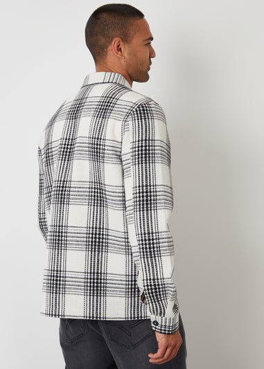 Threadbare Stone Check Waffle Textured Shacket