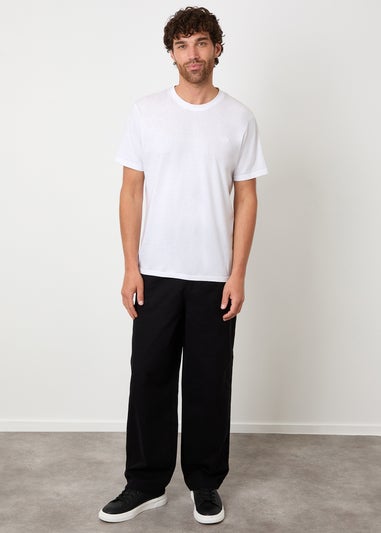 Threadbare Black Baggy Fit 5 Pocket Chino Trousers